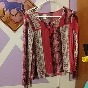 Justice cotton patterned long sleeve shirt